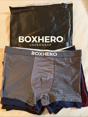 Boxhero Men’s set of 5 Boxer Briefs — Breathable Support Short Length NWOT